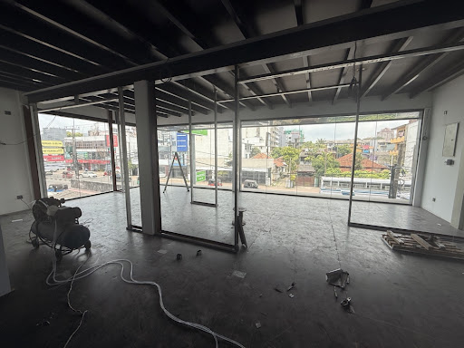 Upstairs showroom construction in progress